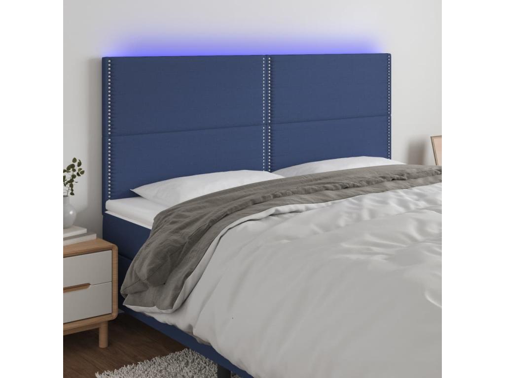 Blue Fabric Bed, 200 x 5 x 118 cm