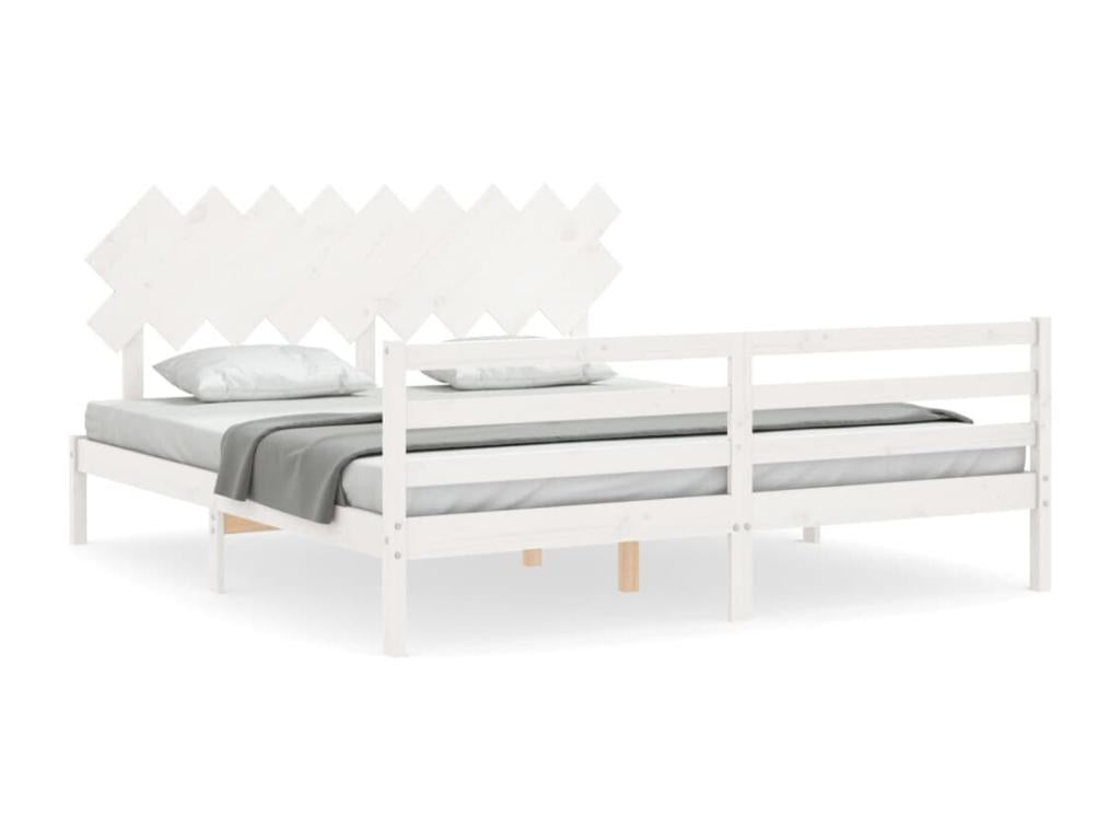 White Solid Wood Bed Frame