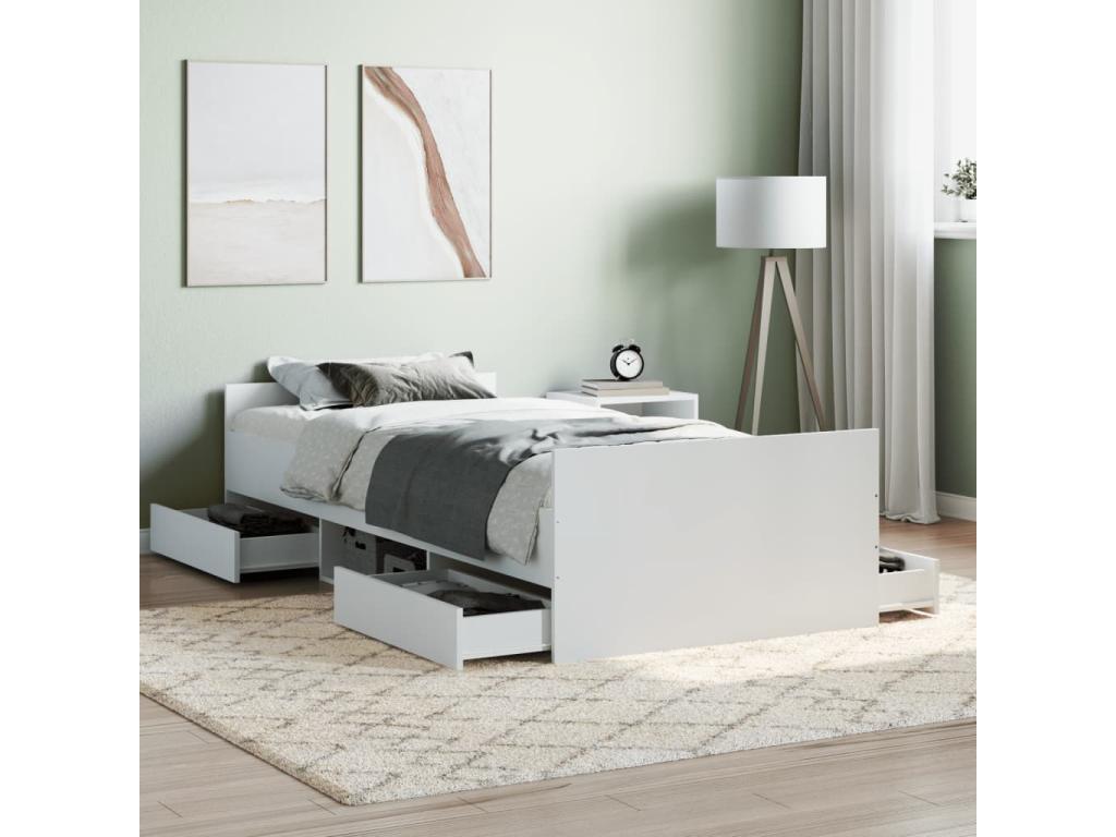 White Bed Frame, 90 x 200 cm
