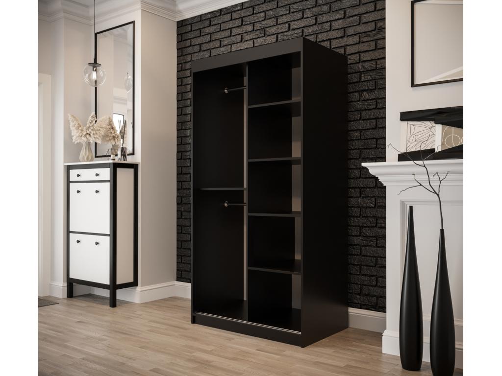 Black Wardrobe, 100 x 62 x 200 cm