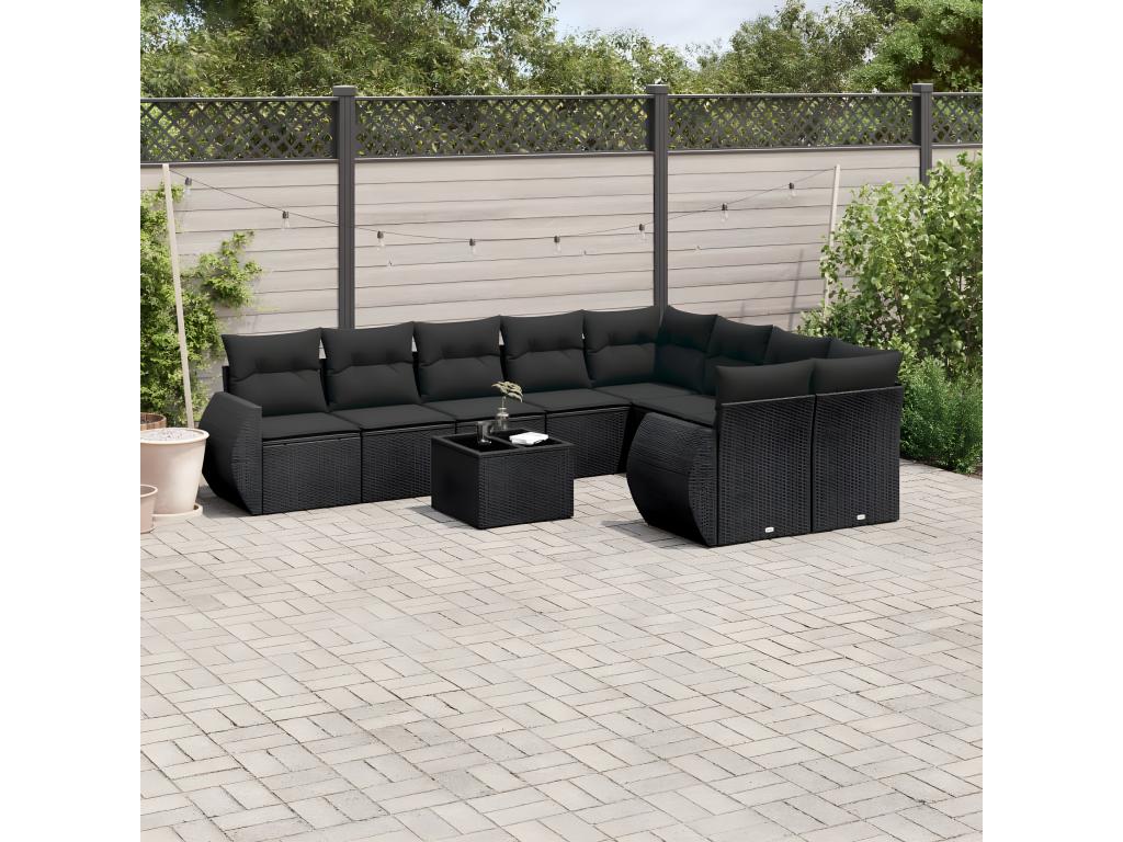 Black Woven Resin Wicker Outdoor Furniture Set - dlz1766575641640