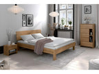 Natural Oak Wood Bed, 200 x 200 cm