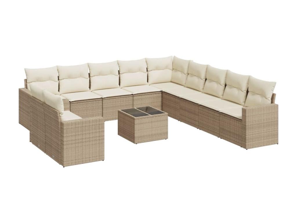 Beige Woven Resin Wicker Outdoor Furniture Set - dlz1766575468129