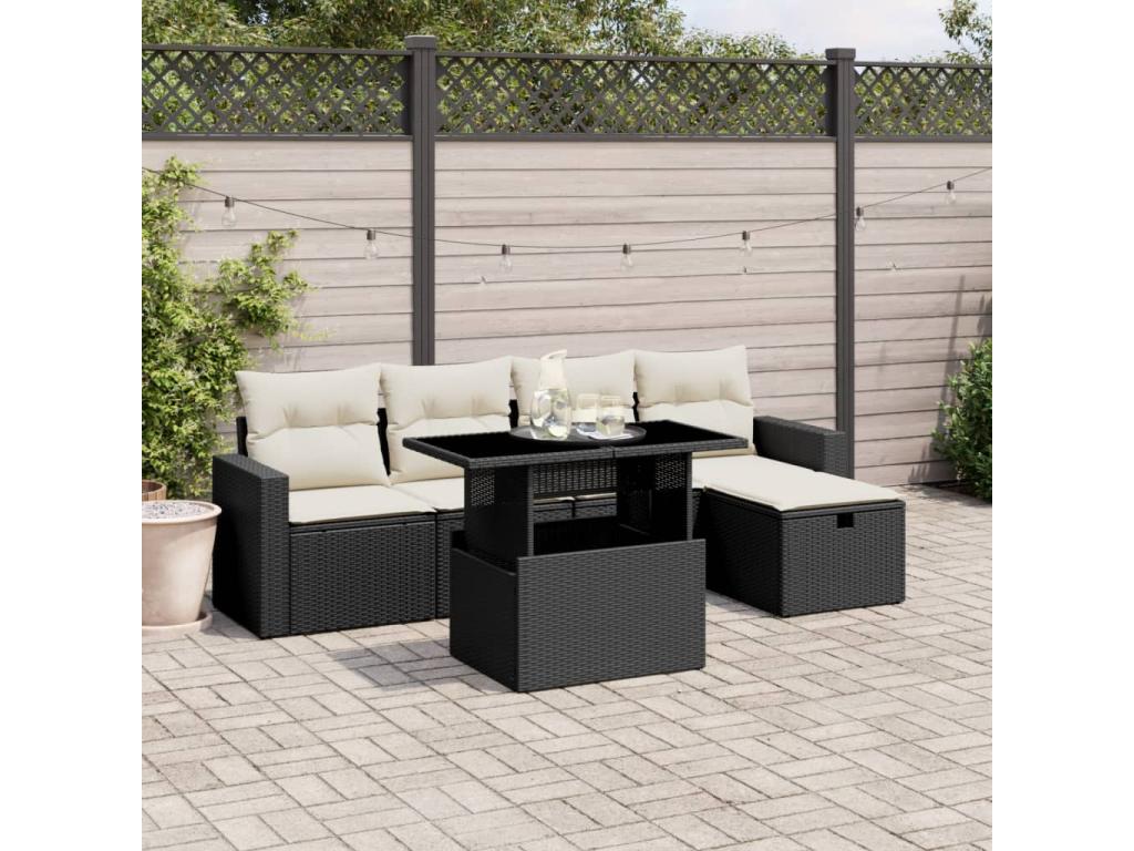 Black Woven Resin Wicker Outdoor Furniture Set - dlz1766575190176