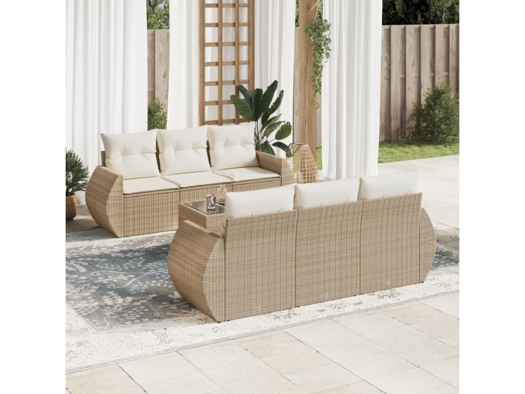 Beige Woven Resin Wicker Outdoor Furniture Set - dlz1766575148874