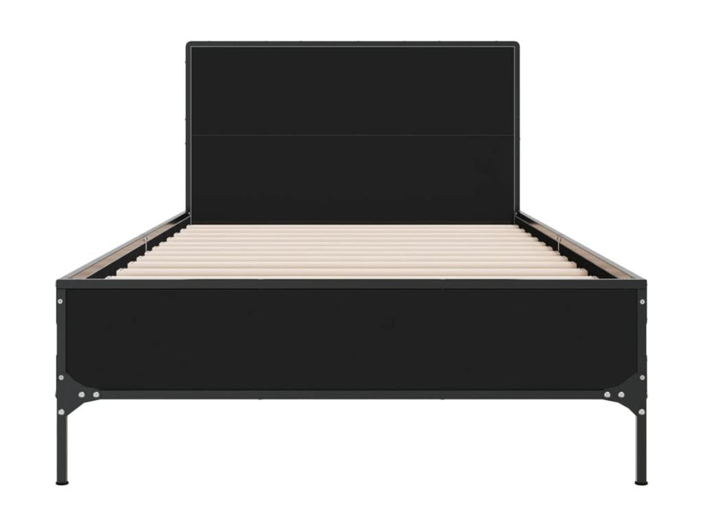 Black Engineered Wood Bed Frame, 75 x 190 cm