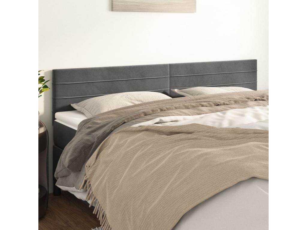Gray Velvet Bed, 100 x 5 x 78 cm