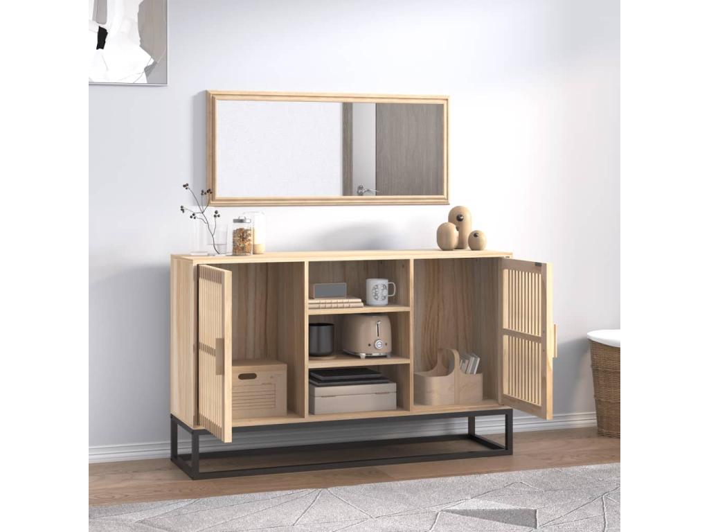 Brown Engineered Wood Sideboard, 105 x 30 x 65 cm