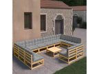 Gray Pine Wood Outdoor Furniture Set - dlz1766575336489