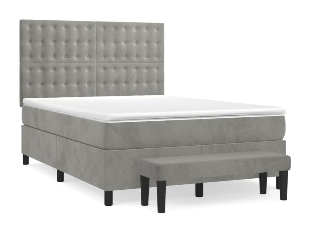 Gray Velvet Mattress, 140 x 190 cm