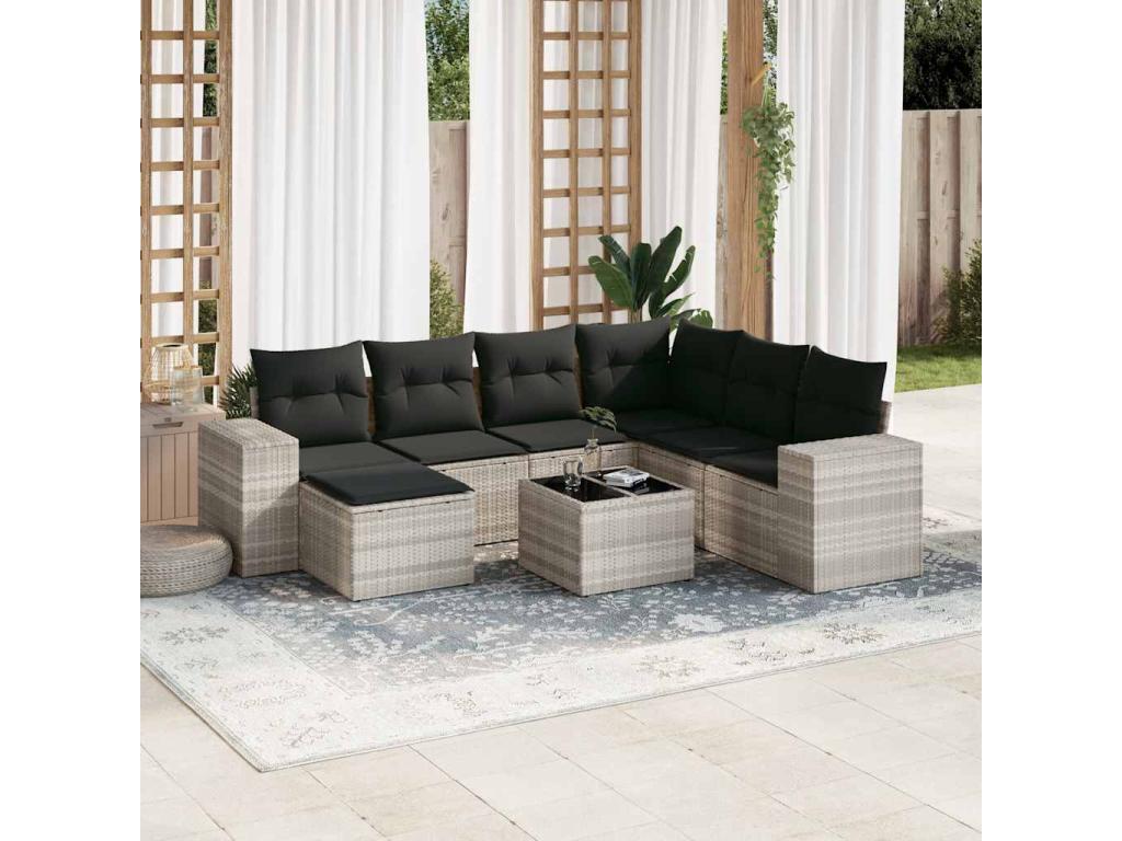 Gray Woven Resin Wicker Outdoor Furniture Set - dlz1766575598552