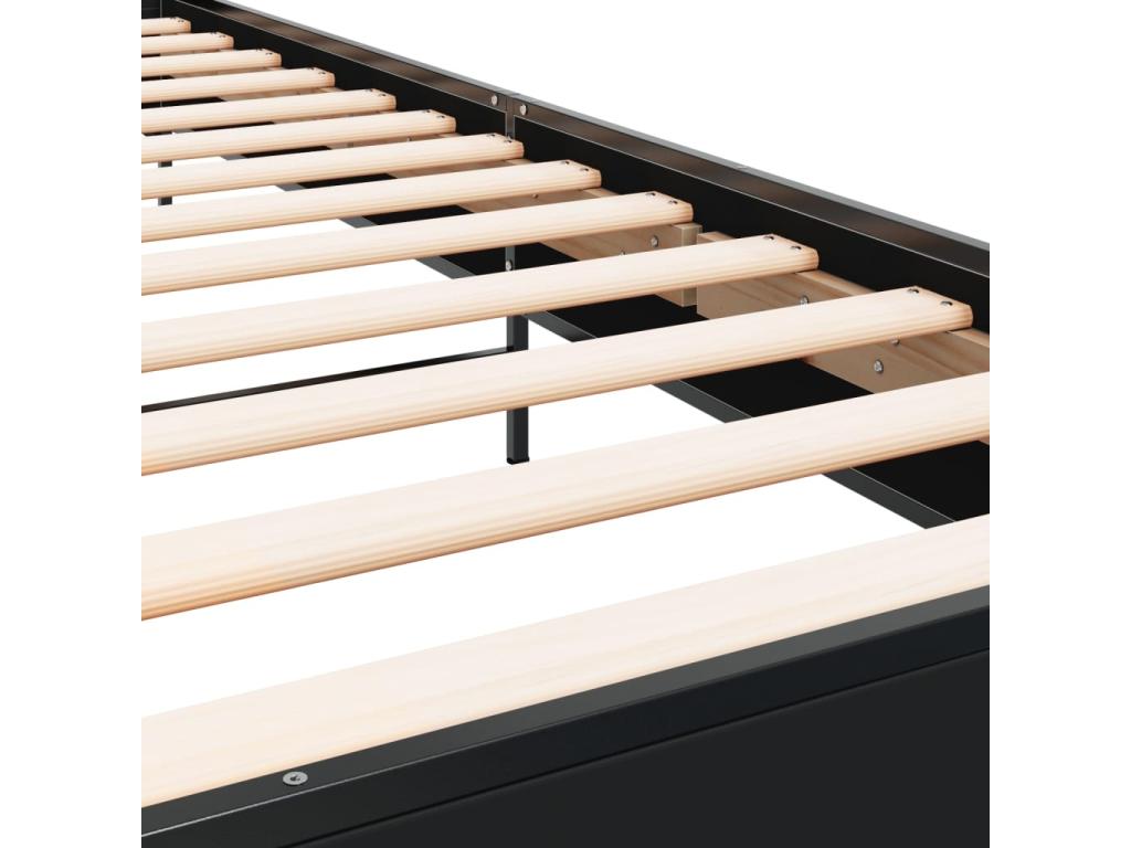 Black Engineered Wood Bed Frame, 75 x 190 cm