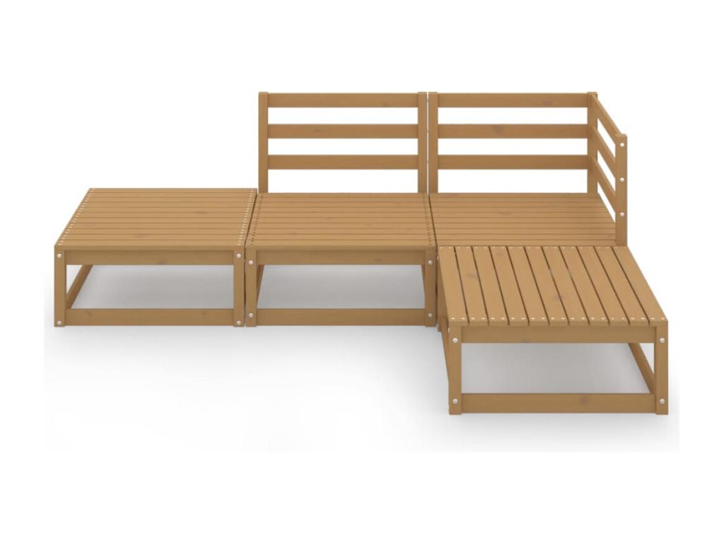 Brown Pine Wood Outdoor Furniture Set - dlz1766575284712