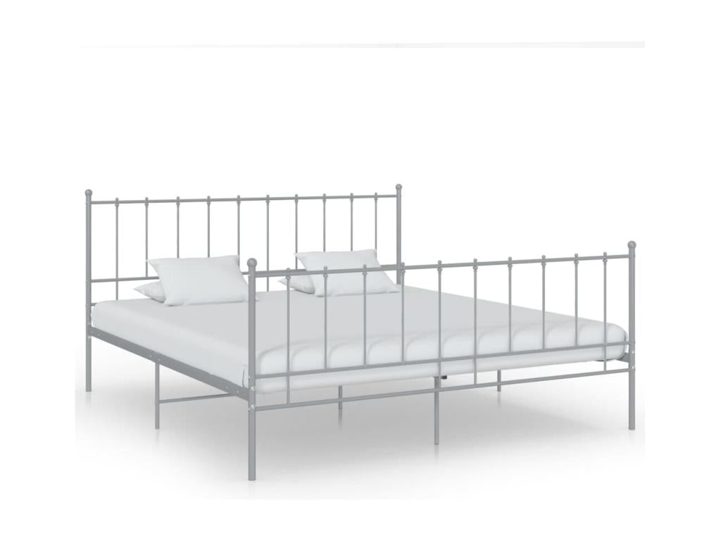 Gray Metal Bed Frame, 180 x 200 cm