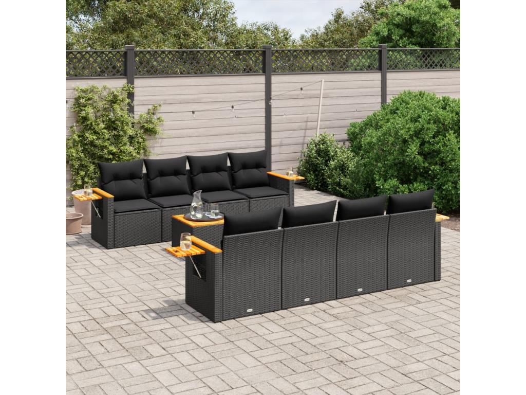 Black Woven Resin Wicker Outdoor Furniture Set - dlz1766575585027