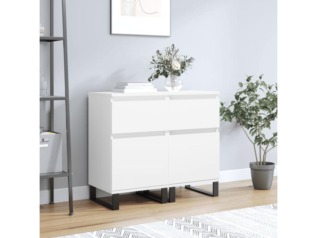 White Engineered Wood Sideboard, 40 x 35 x 70 cm