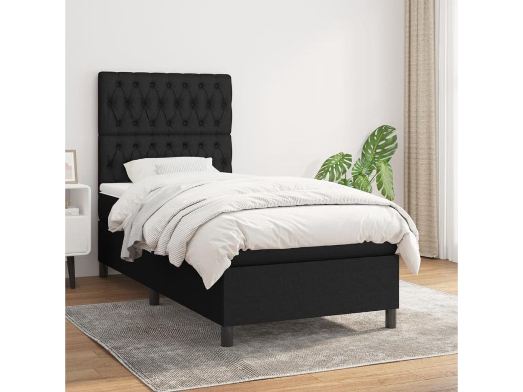 Black Fabric Mattress, 100 x 200 cm