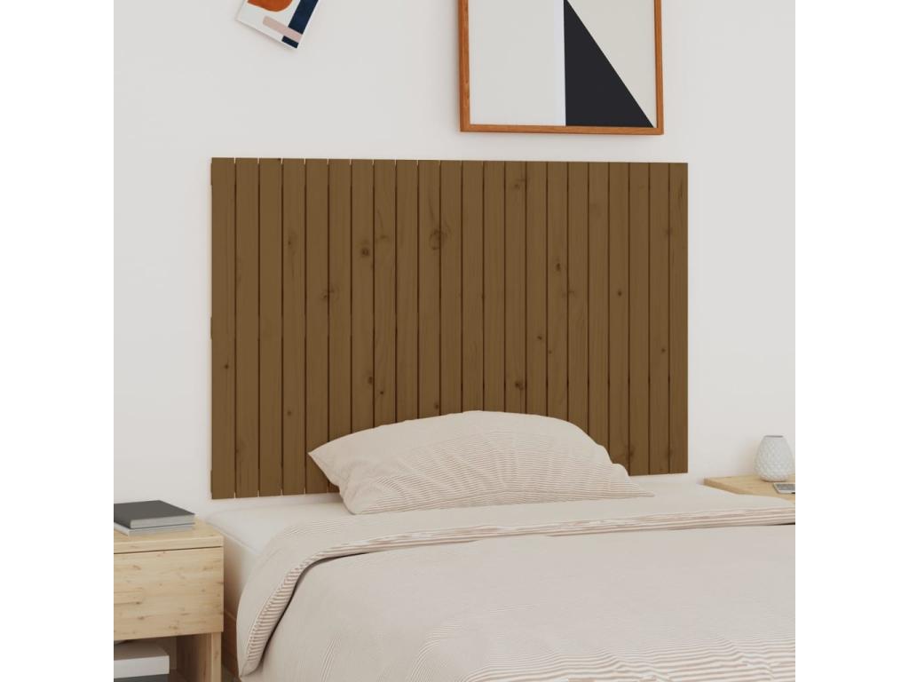 Brown Solid Wood Bed, 140 x 3 x 90 cm