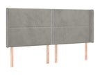 Gray Velvet Bed, 163 x 16 x 118 cm