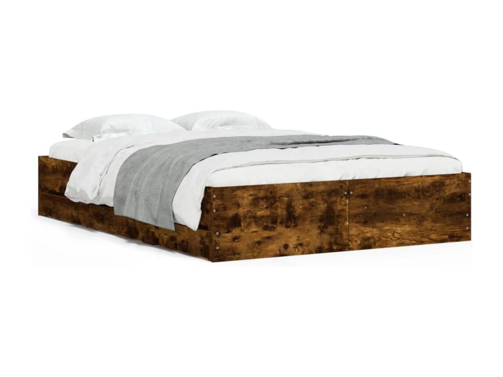 Brown Engineered Wood Bed Frame, 120 x 190 cm
