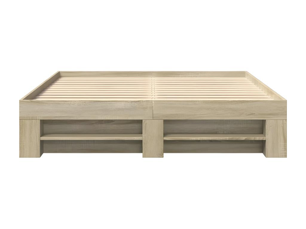 Brown Engineered Wood Bed Frame, 160 x 200 cm